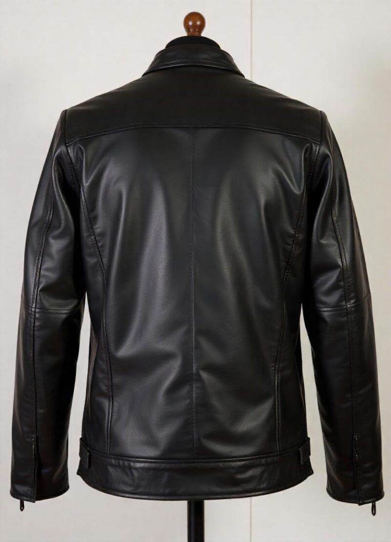 Men's Black Leather Biker Jacket