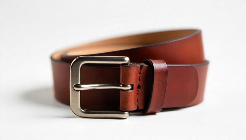 plain brown leather belt